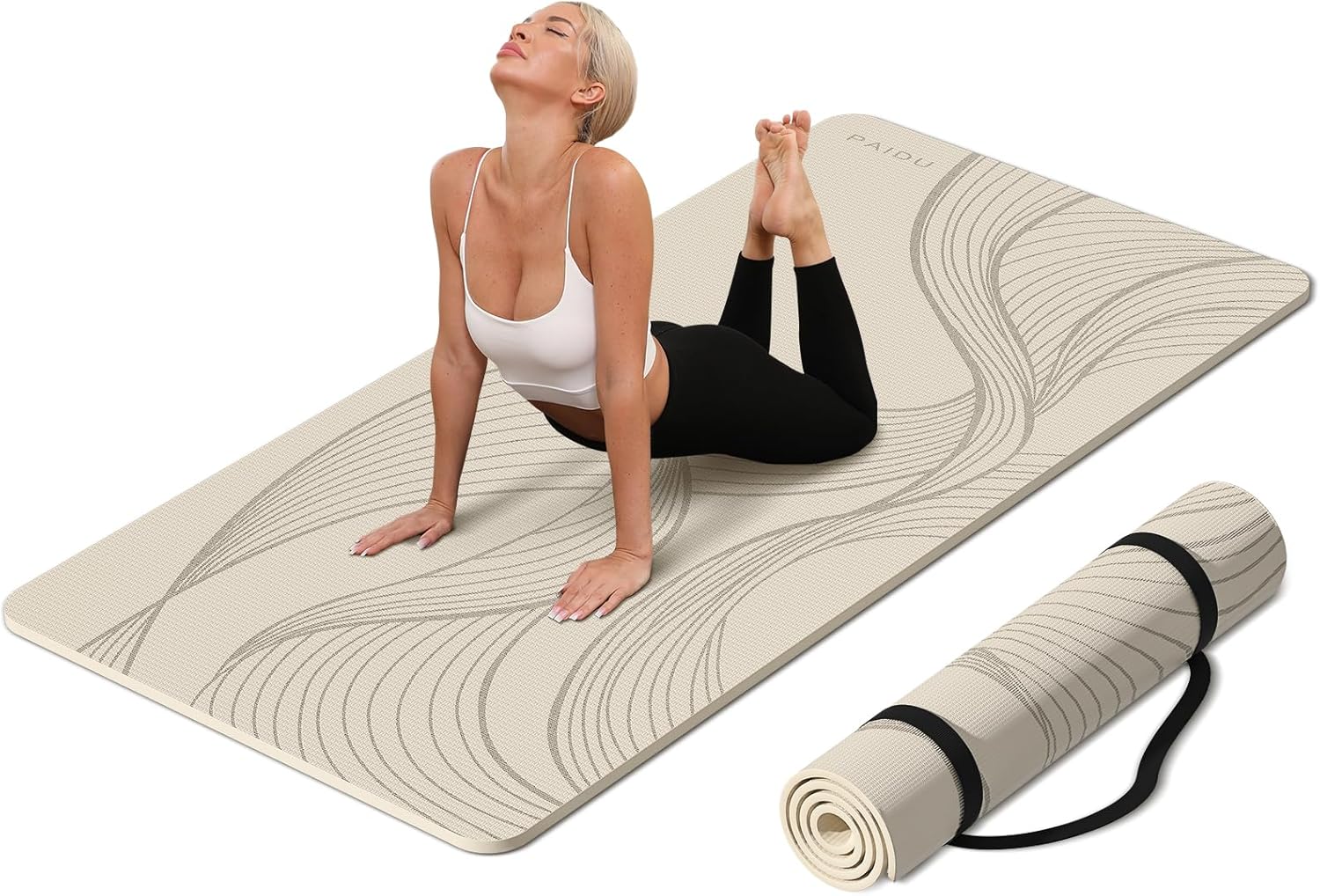 PAIDU Large Yoga Mat-72’x36’x0.4’ Extra Width & Thick,Comfortable,Non-Slip Exercise Mat-Works Great on All Floor for Stretching,Yoga Studio,Gym or Home Workouts