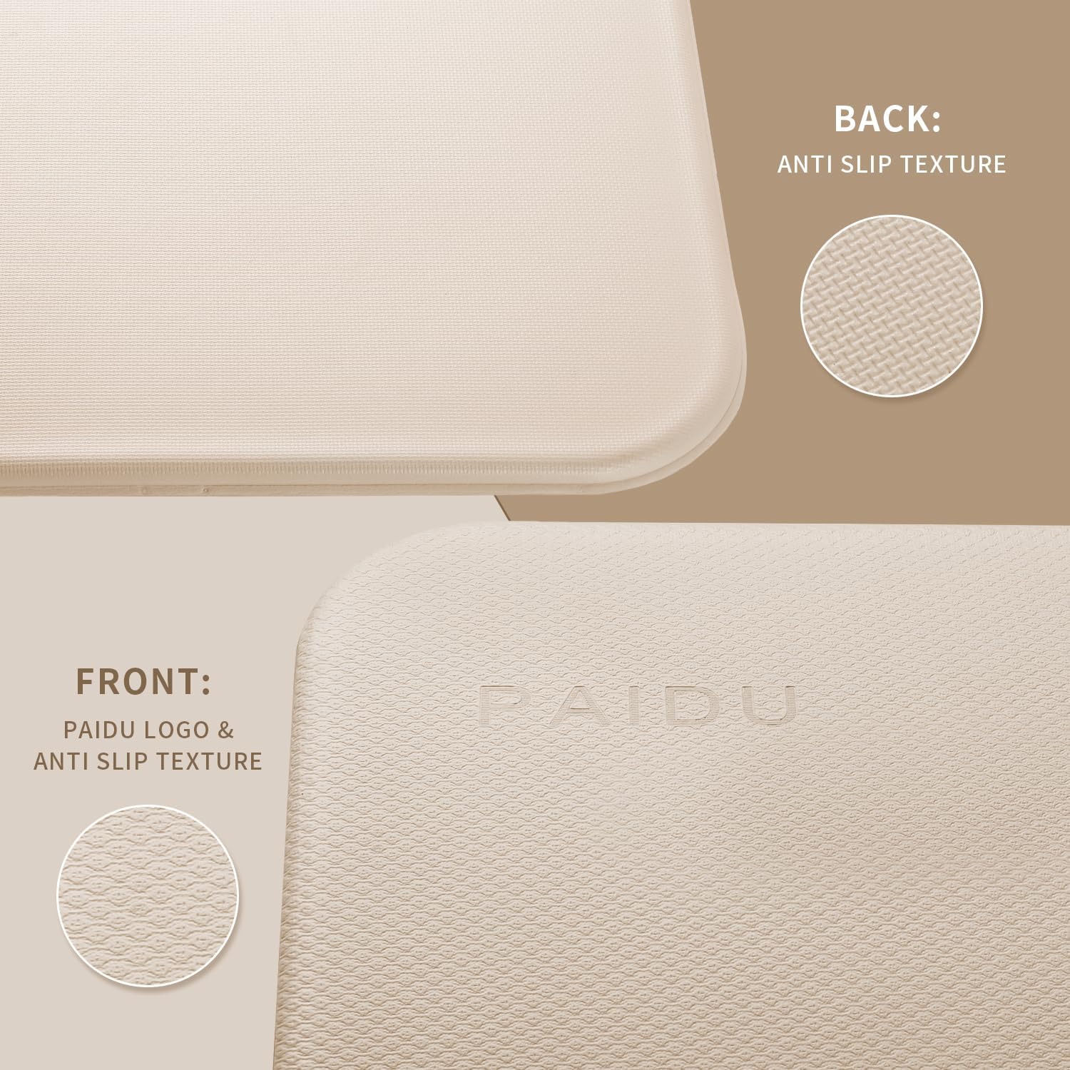 PAIDU Foldable Yoga Mat - 10mm Extra Thick, 75"26" Non-Slip Exercise Fitness Mat | SGS Eco-Certified, Portable for Yoga/Pilates/Studio/Home Workout